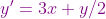 {\color{Purple} y'=3x+y/2}